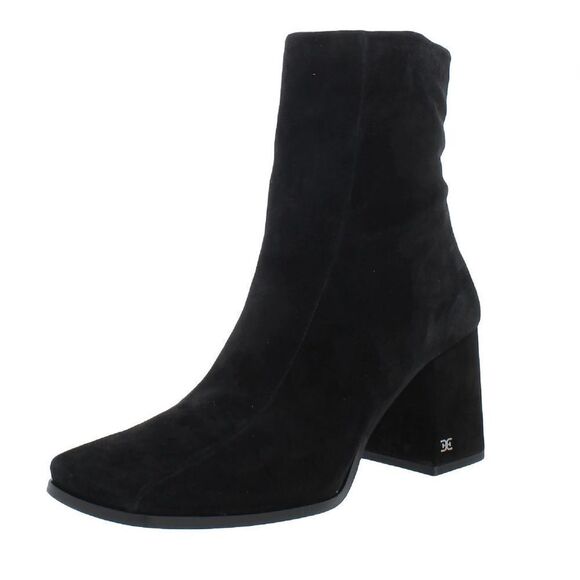 Sam Edelman Black Suede Leather Chunky Heel Bootie(Size 9) - Picture 1 of 9